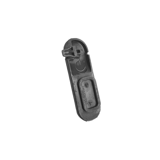 Zadní pohled na černou krytku audio konektoru Motorola DP1400 s vyraženým typovým kódem 15012242001.