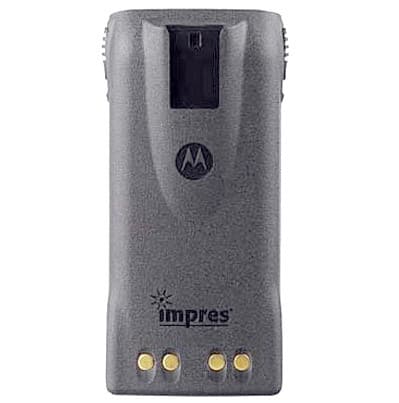 Přední strana baterie Motorola PMNN4159 (HNN4003) IMPRES se čtyřmi zlatými kontakty a logem IMPRES.